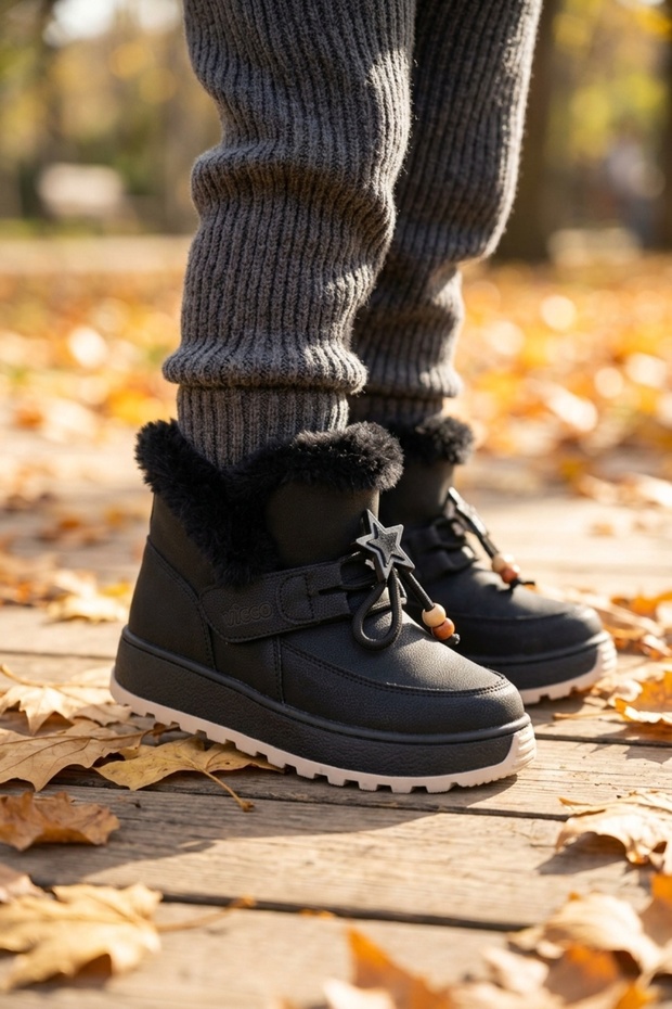 Furry Velcro Orthopedic Girls' Winter Boots
