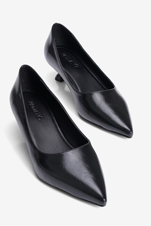 Women's High Heel Shoes Stiletto Pointed Toe Short Heel Vanna Black