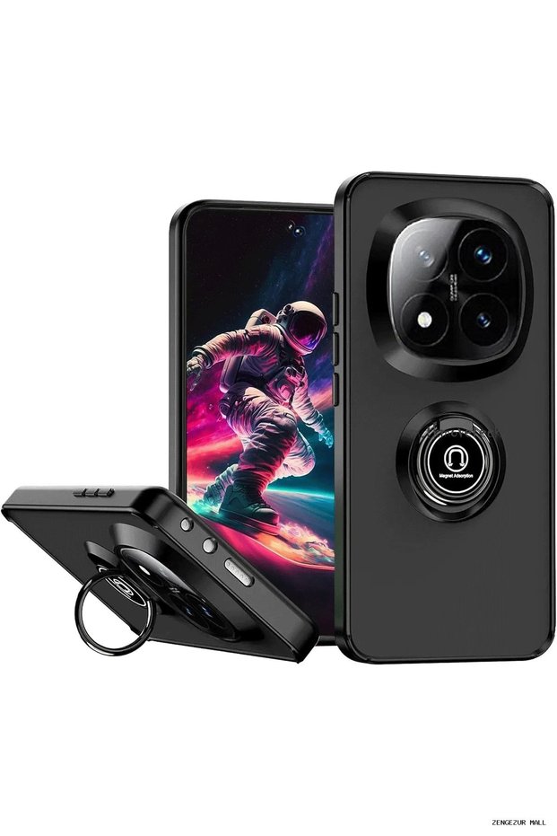 Zngzrmll Newface Redmi Note 14 Pro 4g Case Montreal Silicone Cover with Ring (204656) - Black