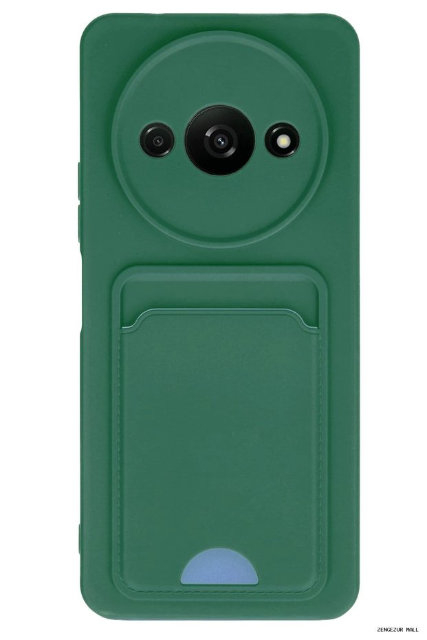 Zngzrmll Newface Redmi A3 4g Case Kelvin Silicone with Business Card Holder - (211627) Dark Green
