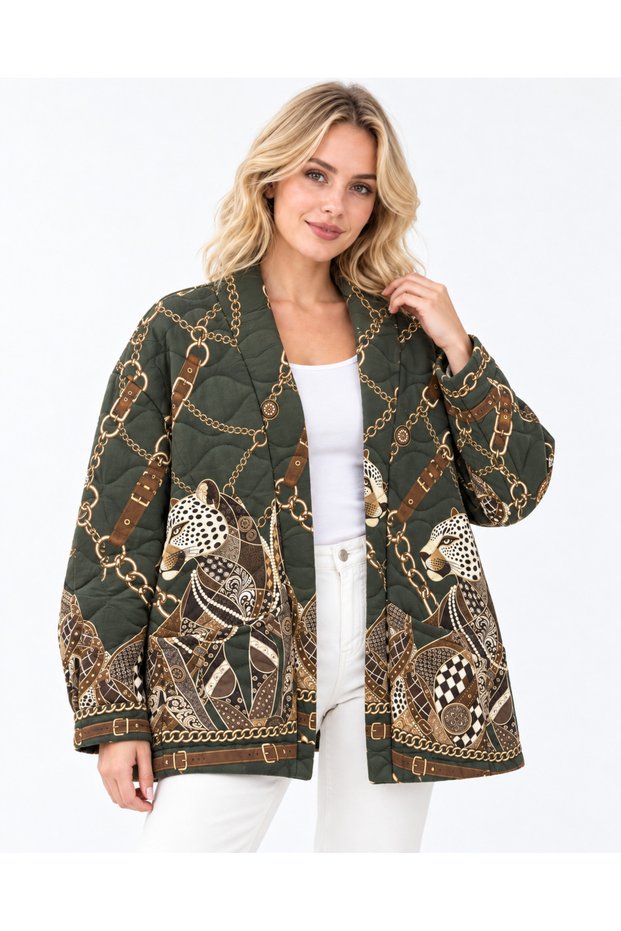 New Season Quilted Women's Jacket Italian Two-Pocket 44/50 Oversize