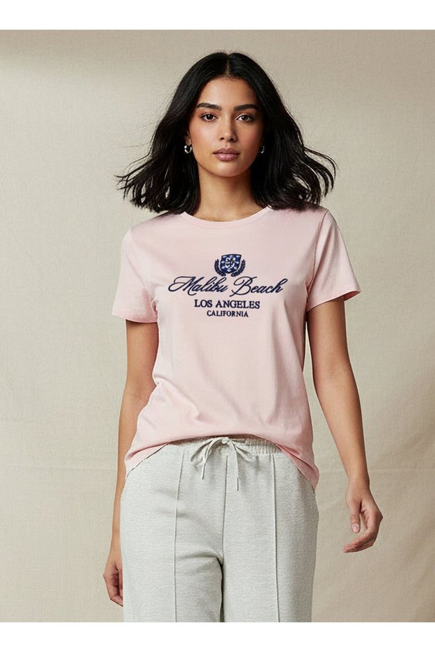 Regular Fit Cotton T-shirt with Embroidery