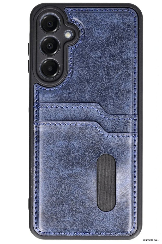 Zngzrmll Newface Galaxy A25 5g Case Sara Leather Case with Business Card Holder (221511) - Navy Blue