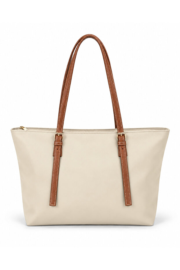 Winnie Belt Strap Detailed Shoulder Bag Cream