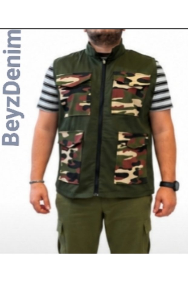 Thin Lycra Khaki + Camouflage Vest Plus Size