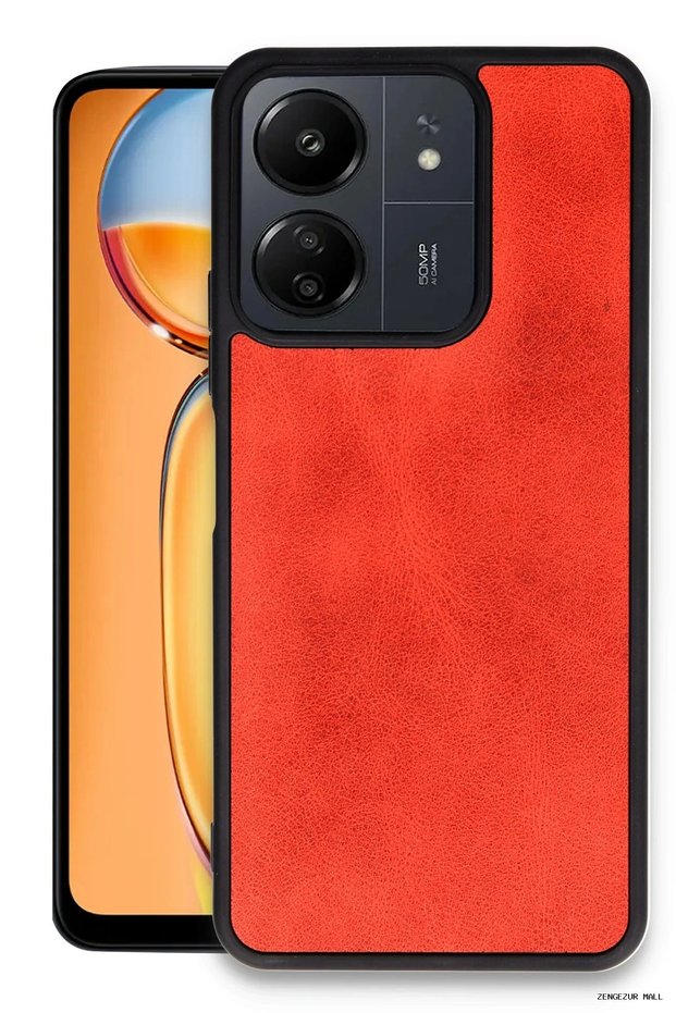 Zngzrmll Newface Redmi 13C Case Aras Leather Cover (234251) - Red