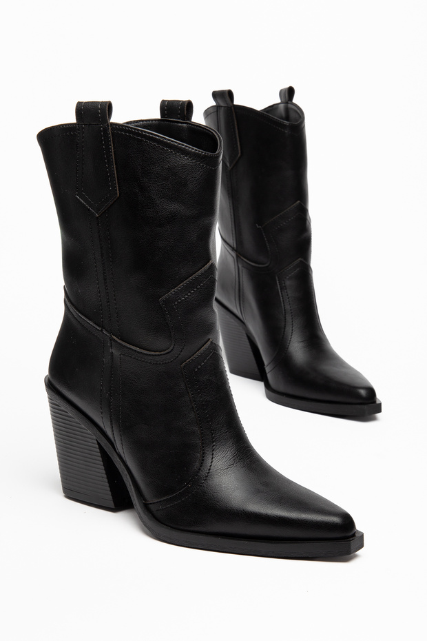 Women's Cowboy Boots Pointed Toe Thick Heel Western Boots