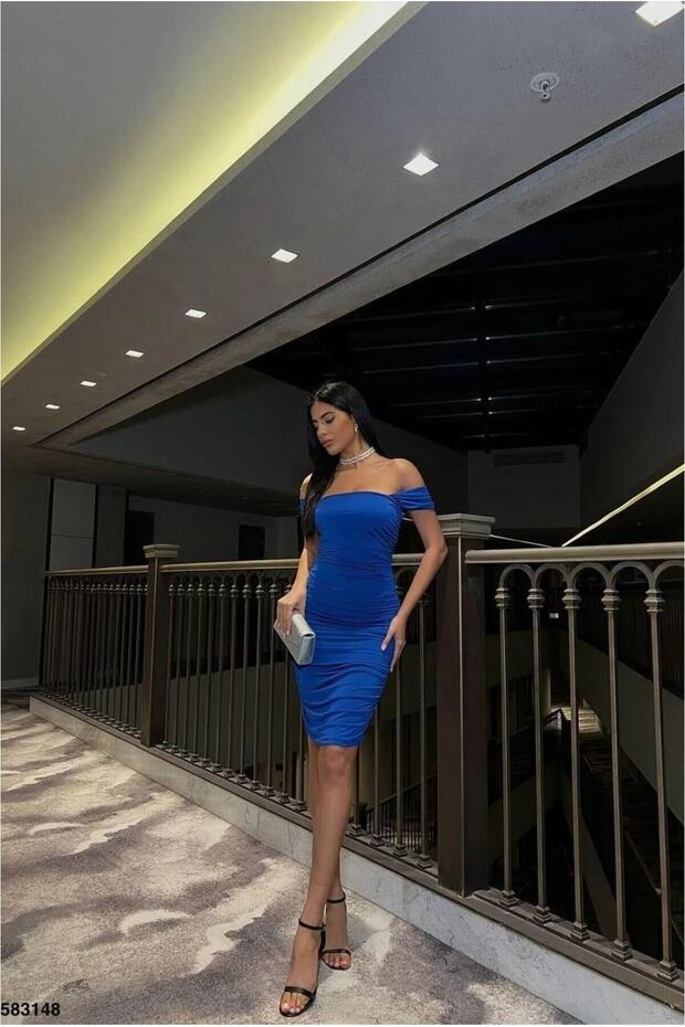 Flexible Strapless Evening Dress Fabric Dress Sandy