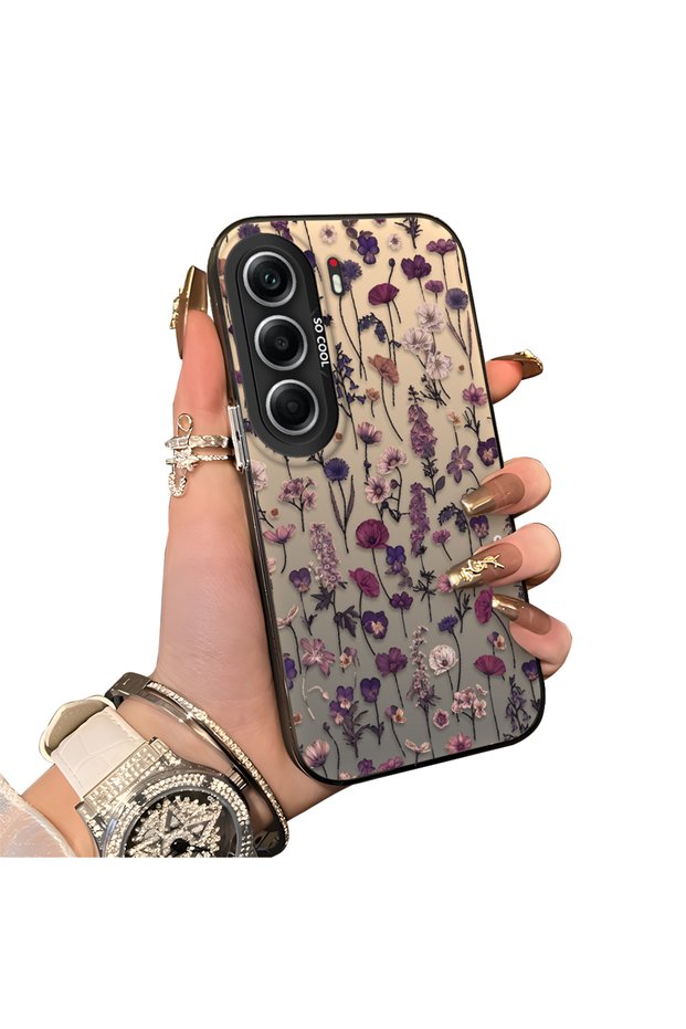 Tecno Camon 40 Pro 5g Compatible French Style Purple Tone Wildflower Phone Case Shockproof