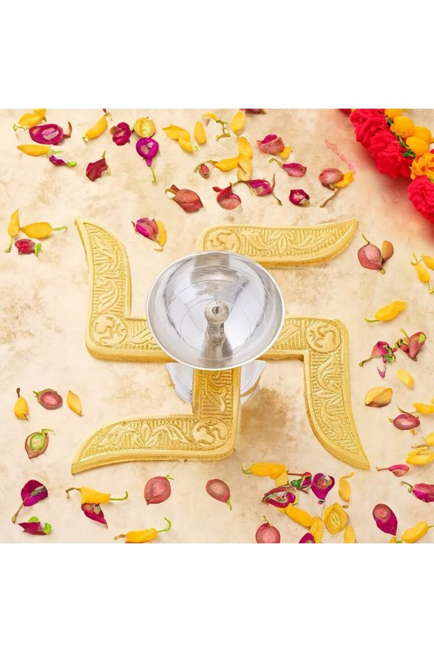 Kuber Diya for Festival | Metal Brass Swastik Diya | Diwali Gift | Oil Lamp