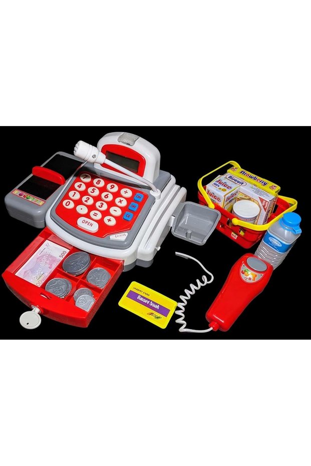 Pretend Play Store Cashier Cash Register Kit with Scanner