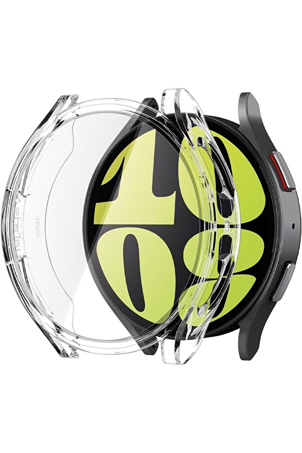 Ultra Hybrid designed for Samsung Galaxy Watch 6 44mm case cover with Built-in Screen Protector (2023) - Crystal Clear