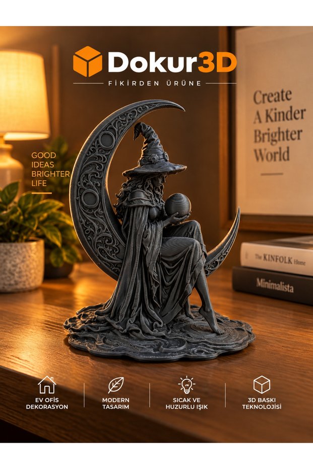 Ay figürlü cadı biblo