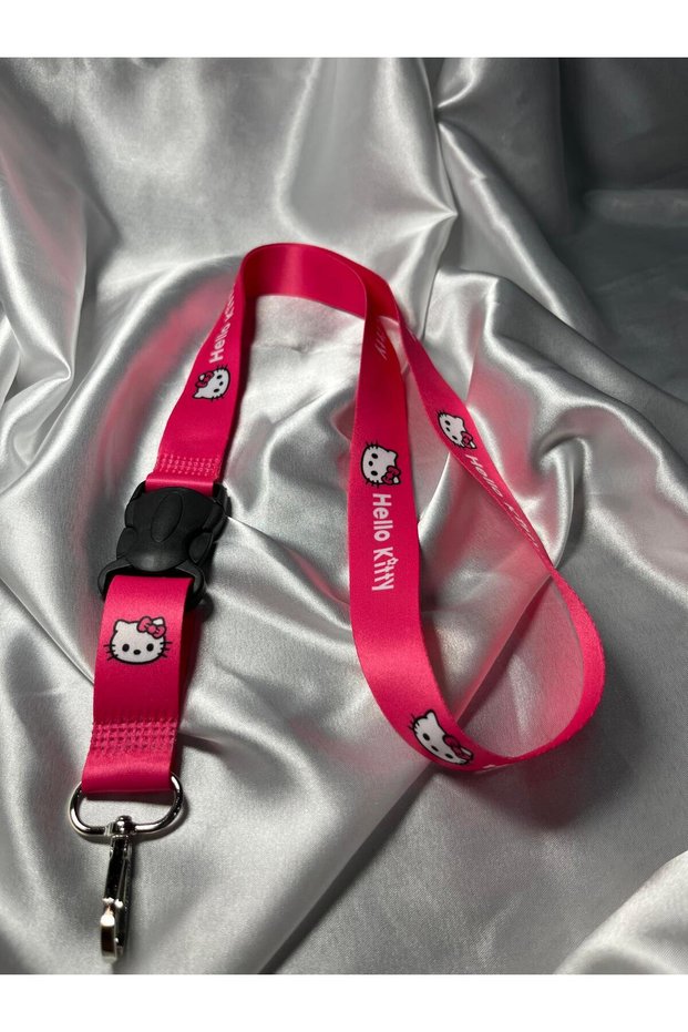 Pink Kity Patterned Neck Strap Lanyard, Matching Mirror Strap Lanyard, Keychain Lanyard Moto Accessory