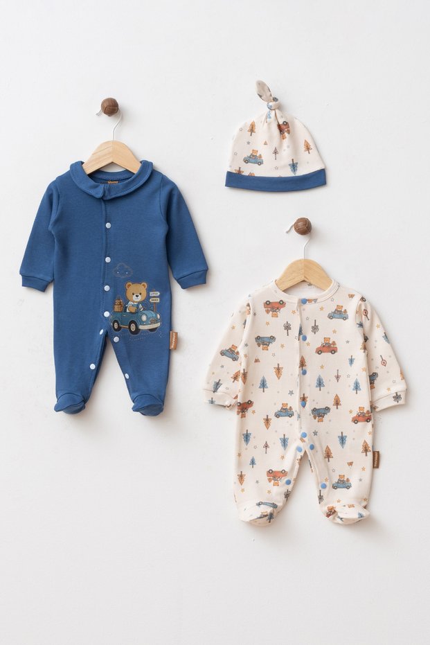 Baby Boy Little Driver 2-Piece Beret Newborn Hospital Release Outfit Set Yk1331158
