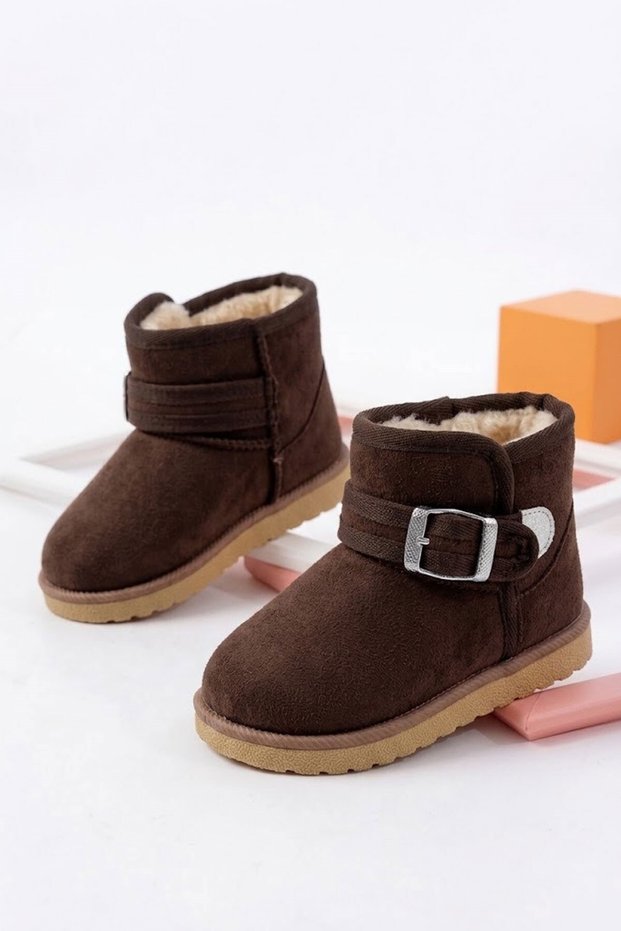 Girls Boys Baby First Step Boots Velcro Mini Boots Slippers Warm Furry Comfortable Light Sole