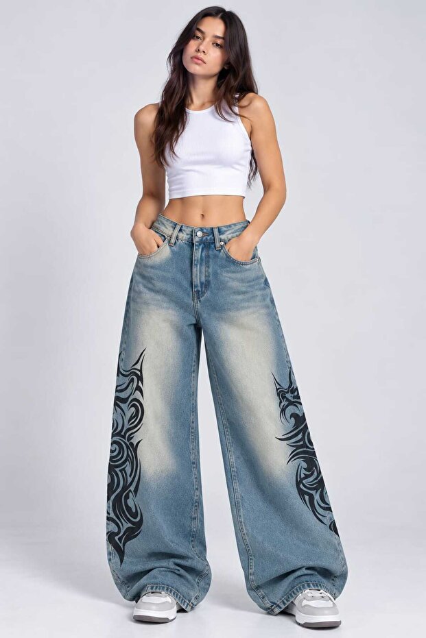 Women's Oversize Wide Leg Baggy Jean Pants