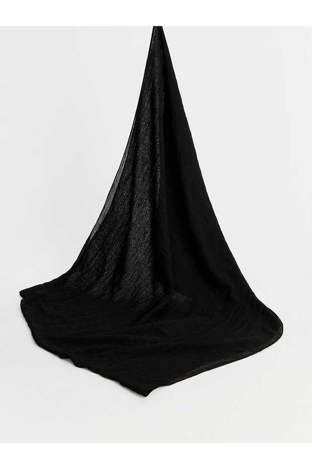 Alita City Lcw Modest Black Plain Women's Shawl with a Difference