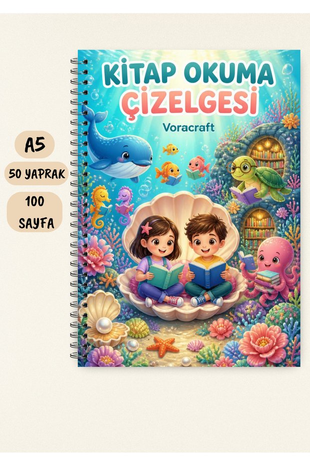 Children's Book Reading Chart Notebook A5 50 Sheets 100 Pages Wire Spiral Kto00002