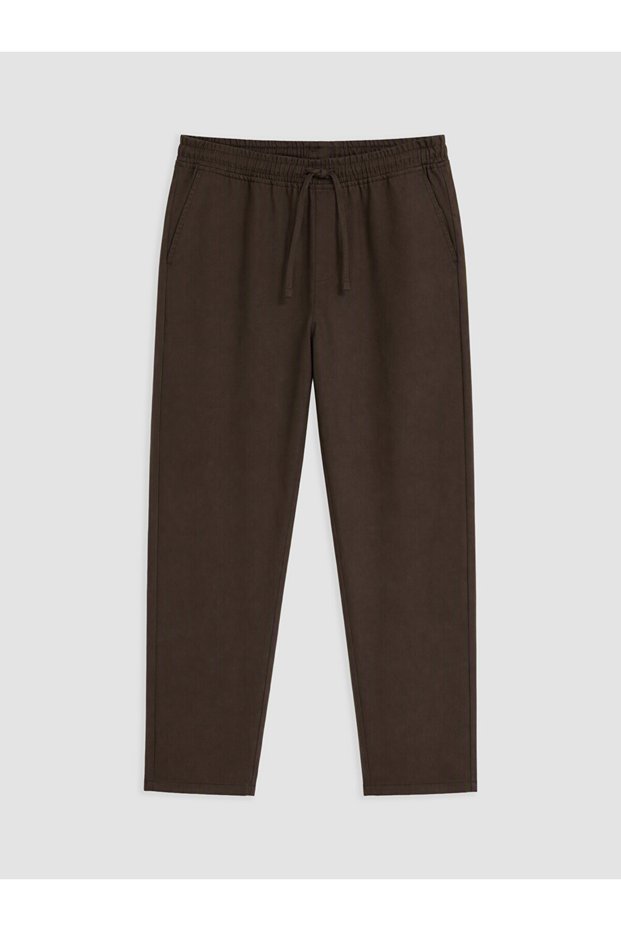 Özmarka New Season Beige Relax Fit Gabardine Men's Trousers
