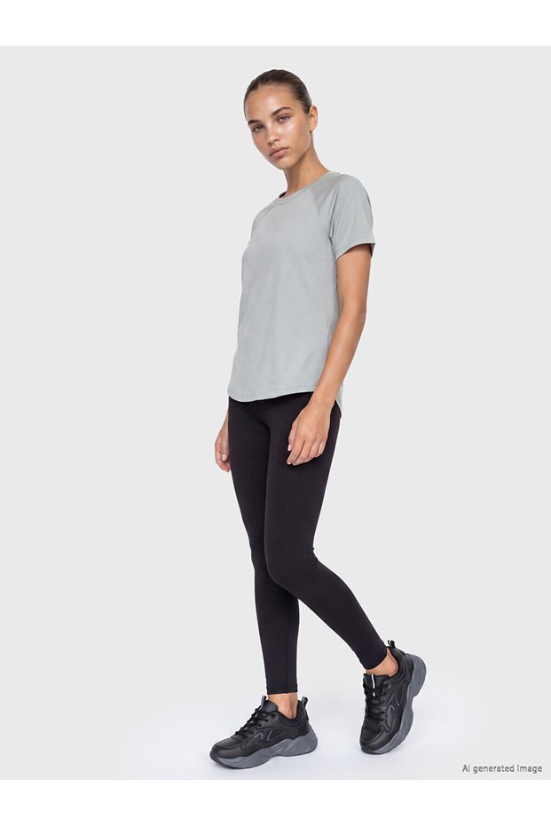 Two Mt Shop Quality Koor Sport Black Interlock Plain Super Skinny & Extra Narrow Women's Sports Leggings