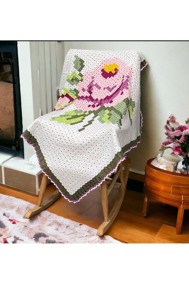 Sofa Throw, Blanket, Hand-Knitted Blanket