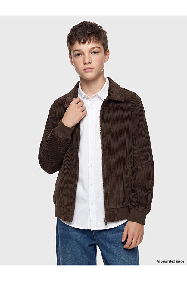 Two Mt Shop Quality Lcw Kids Brown Plain Standard & Regular Boys' Jacket