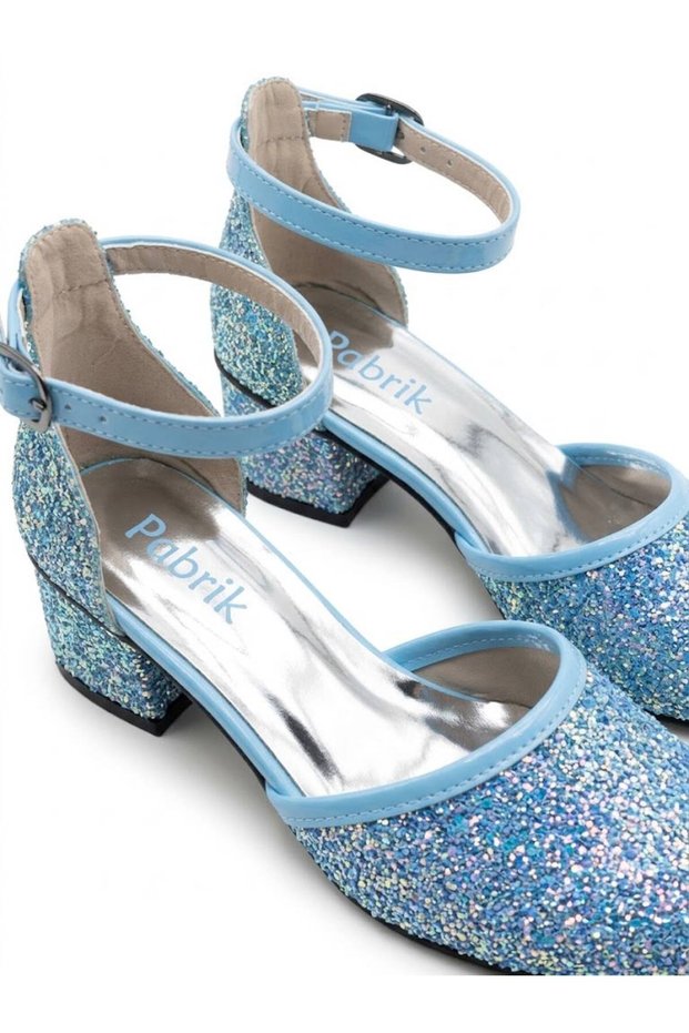 Blue Sparkly Girls' Heeled Shoes