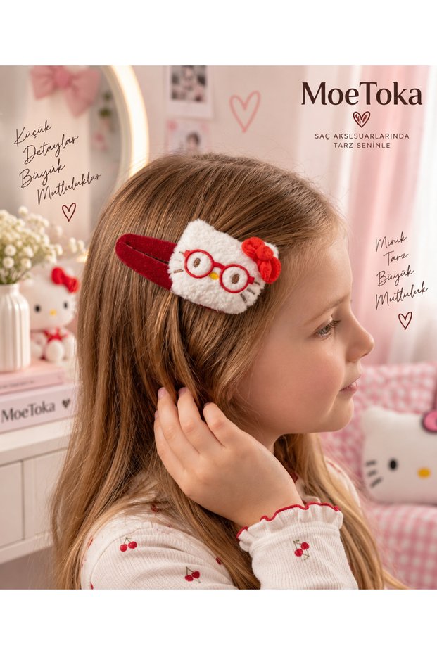 Hello Kitty Figured Furry Plush 10 cm Snap Buckle