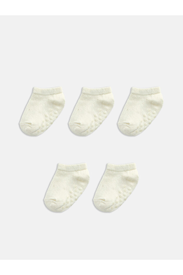 Two Mt Shop Quality Lcw Baby White Plain 5-Pack Baby Boy Booties Socks