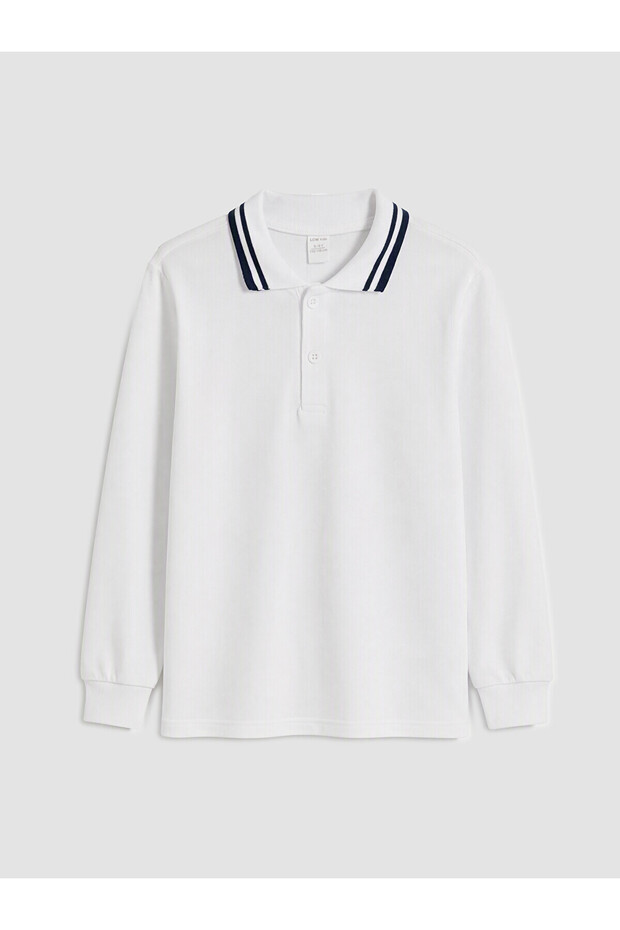 Two Mt Shop Quality Lcw Kids White Plain Standard & Regular Long Sleeve Boys' T-Shirt