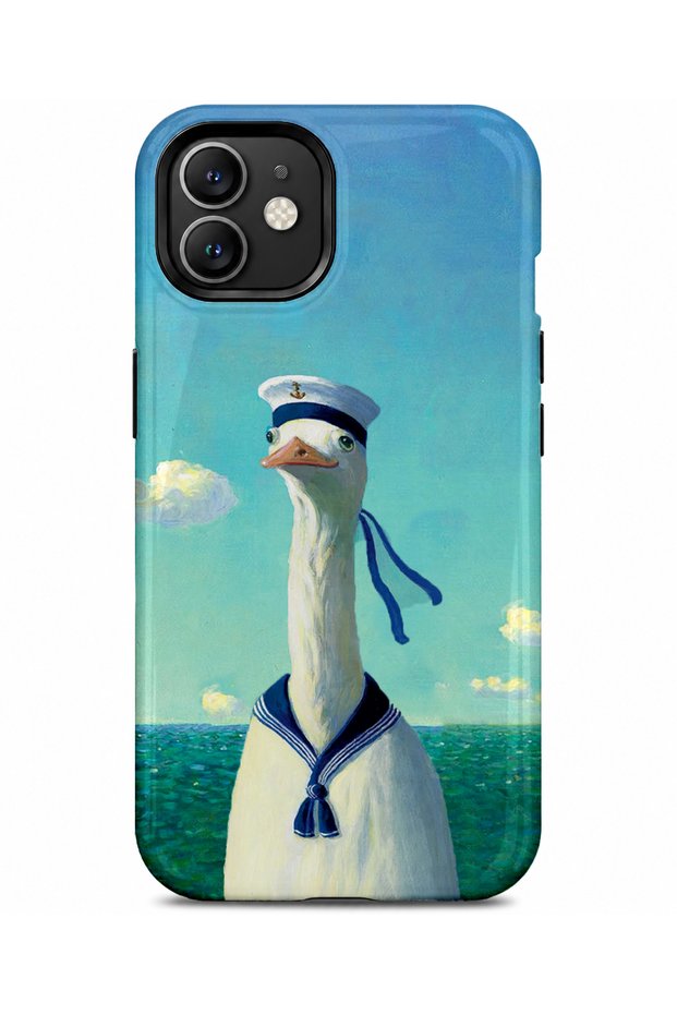 Compatible with iPhone 12 / 12Pro - Sailor Duck, Double Layer Tough Cover, Glossy Surface Protective Glossy Case