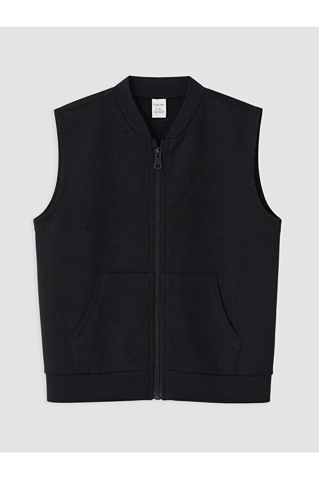 Alita City Lcw Kids Black 2 Thread Plain Boys' Vest with a Difference