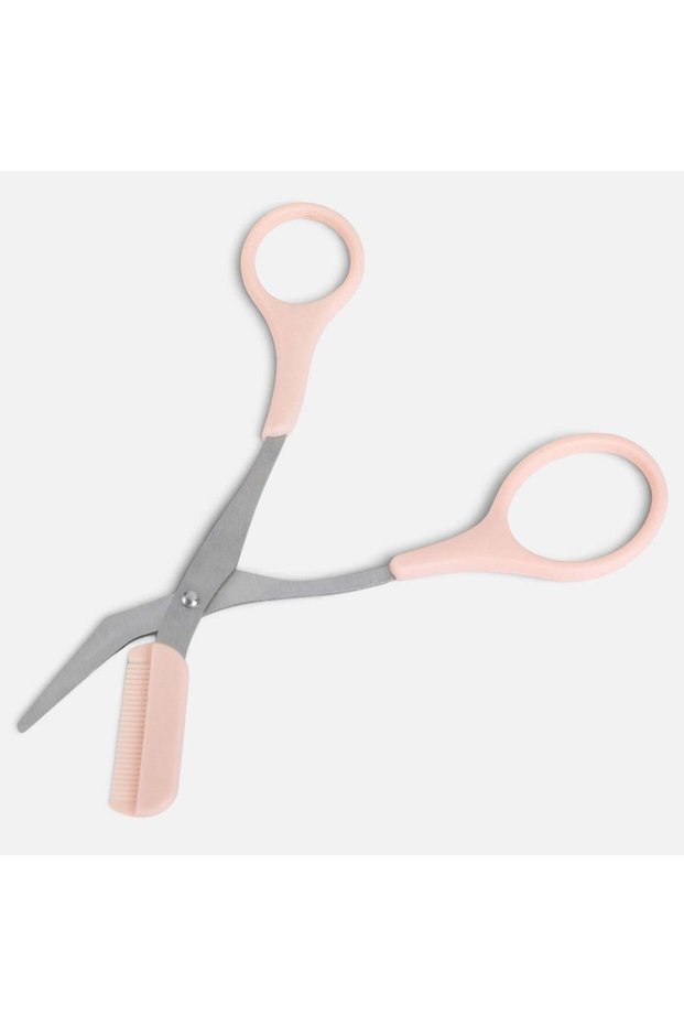 Eyebrow Scissors with Pink Comb