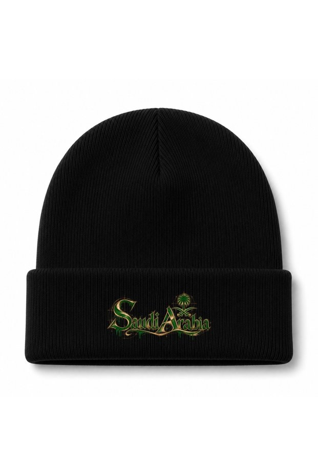 Saudi Arabia Golden Heritage Palm & Swords Graphic Beanie