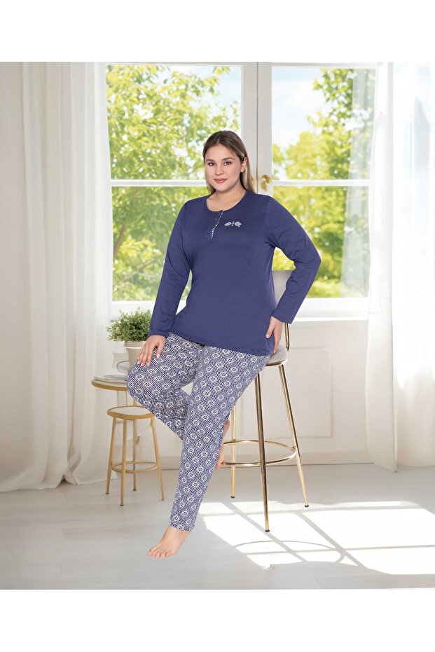 Three-Button Oversize & Large Size Pajama Set 17000
