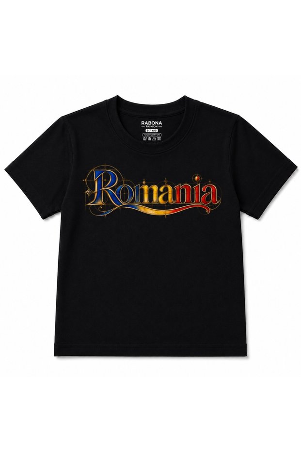 Romania of the Little Patriots – Children's T-Shirt with Tricolor Artistic Design