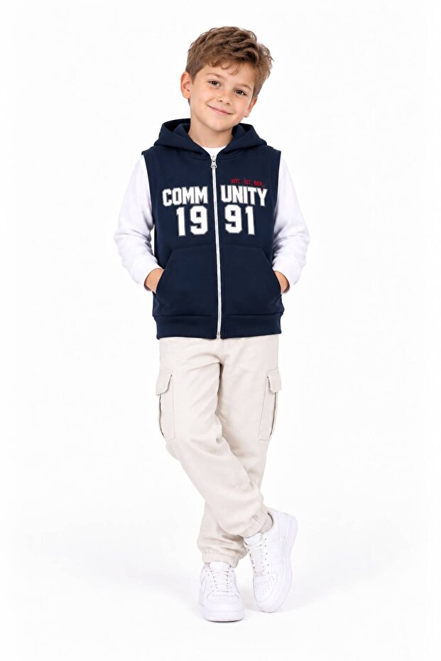 7-8-9-10 Years Old Three-Thread Children's Cardigan Vest