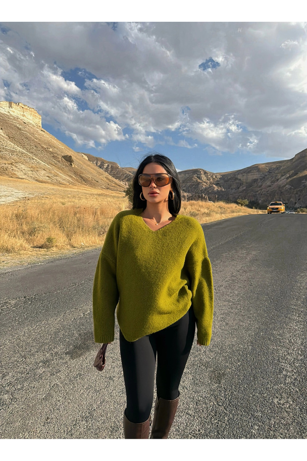 Green Back Laced Sweater