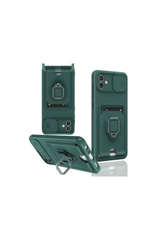 Samsung Galaxy A05 Case Zuma with Business Card Ring Silicone - Green