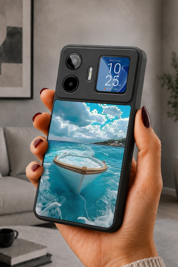 Gm 26 Pro Compatible Printed, Matte Black, Soft Silicone, Protective, Shock Absorbing Cover, Case