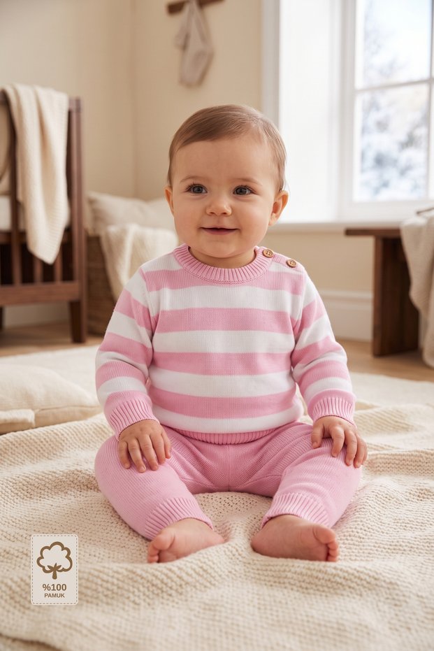 – Striped 2-Piece Knitwear Baby Set