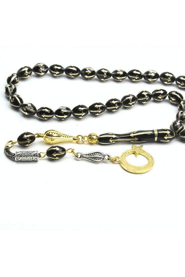 Cage Model Brass Workmanship Oltu Stone Prayer Beads