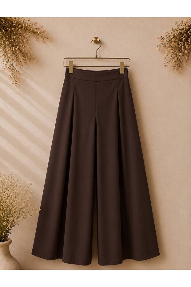 Brown Pleated Pants