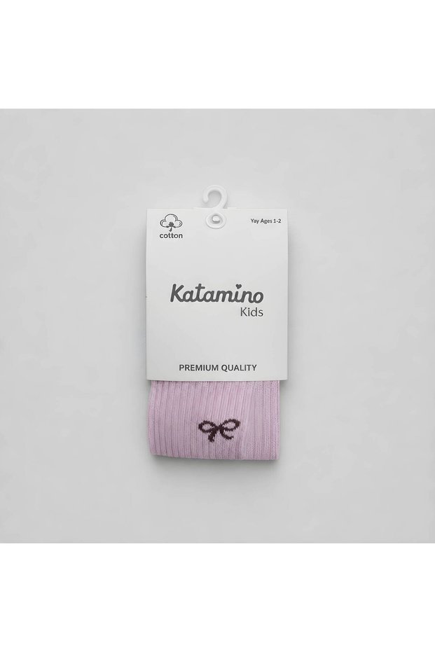 Marmaris Ribbon Detailed Cotton Girls' Pantyhose