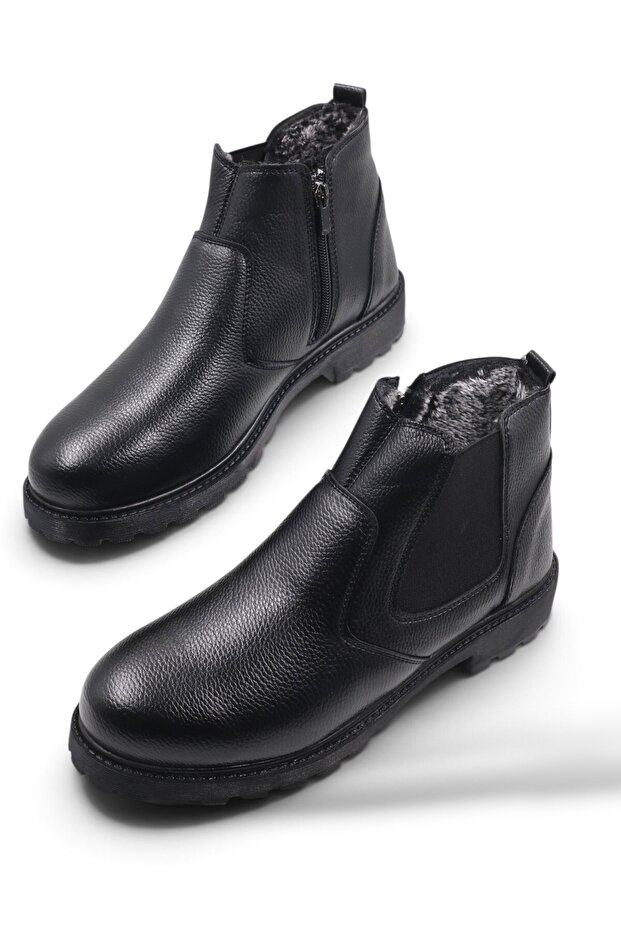 Men's Fur-Lined Inside, Non-Slip Sole, Cold-Resistant Daily Boots
