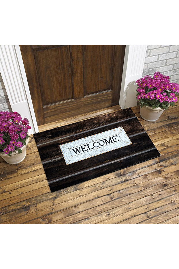 Welcome Written, Decorative Felt Base Non-Slip Door Mat 40X60Cm