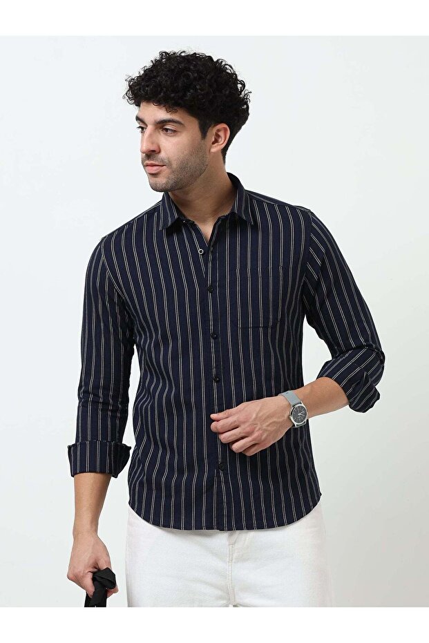 Blue Stripe Oxford Full Sleeve Shirt