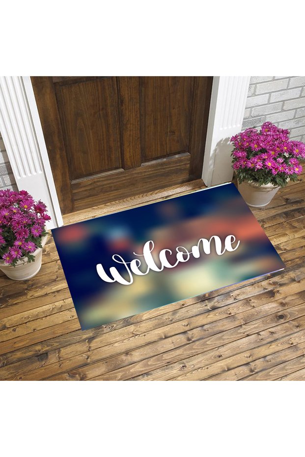 Welcome Written, Decorative Felt Base Non-Slip Door Mat 40X60Cm