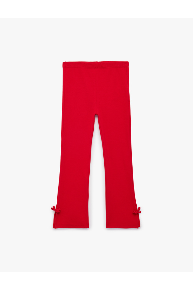 Bow-Tie Cotton Ribbed Spanish Leggings